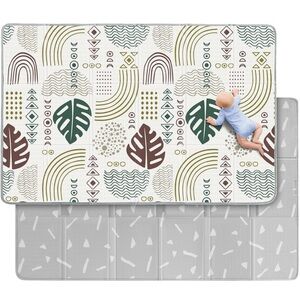 Babebay Baby Play Mat, Soft Baby Mat for Floor, (Leaf Pattern,78x50)